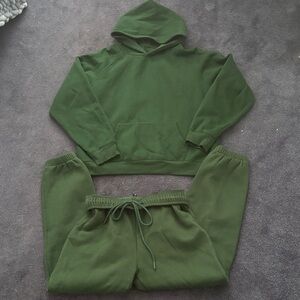 Women’s Navy Green Hoodie and Jogger Set